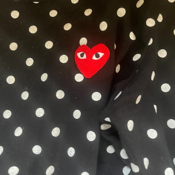 COMME DES GARÇONS PLAY Heart Long-Sleeve T-Shirt In Polka Dot. - Picture 3 of 4